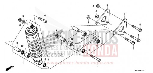 KISSEN, HINTEN CB500XAJ de 2018